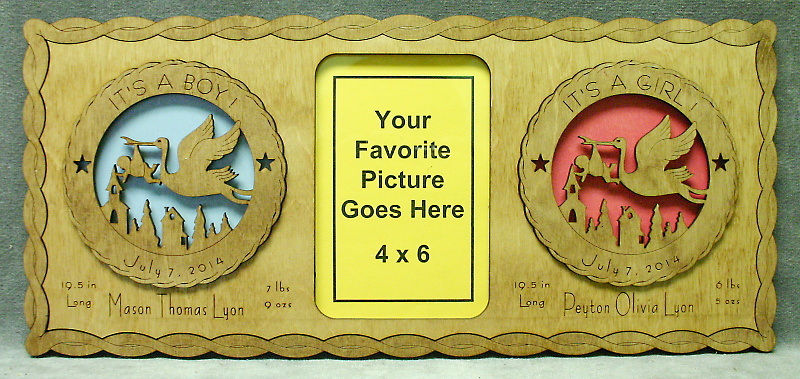 Twins Boy Girl Picture Frame
